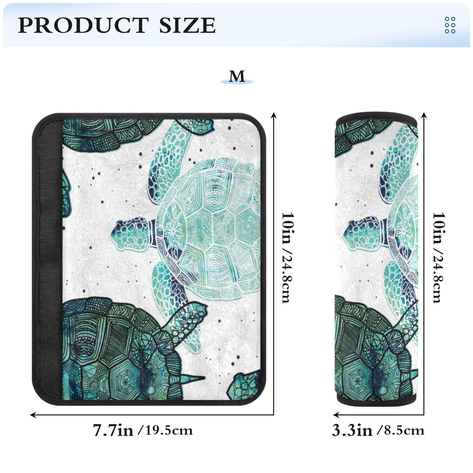 UZZUHI Lot De 2 épaulettes De Ceinture De Sécurité En Forme De Tortue De Mer Pour Adultes, Femmes, Enfants, Adolescentes, Filles, Sangle De Ceinture De Sécurité Pour Voiture, VUS, Camping-car, Sac à