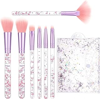 Juego de 7 brochas de maquillaje rosadas, cep...