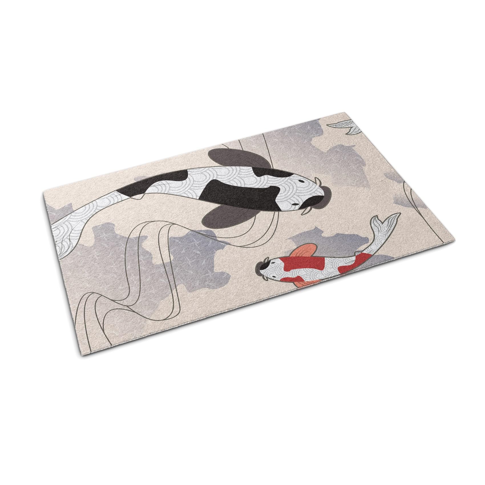 Paillasson pour balcon et entrée extérieure étanche tapis carpe koi Tulup