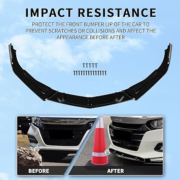Front Bumper Lip Compatible with Honda Accord Sedan 2018-2020 | (SE/EX-L/LX/Touring),Splitter Under Chin Spoiler Body Kit Lower Sport Spoiler