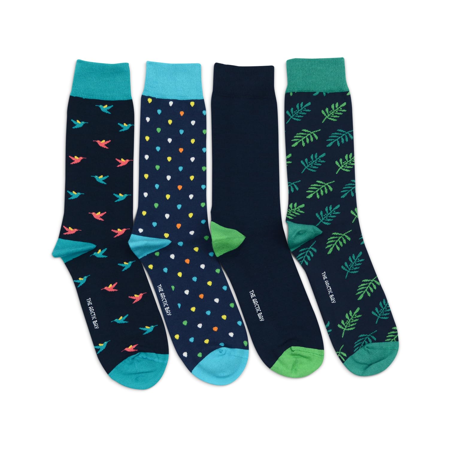 Calcetines de Algodón Orgánico, 4 Pack Deep Blue