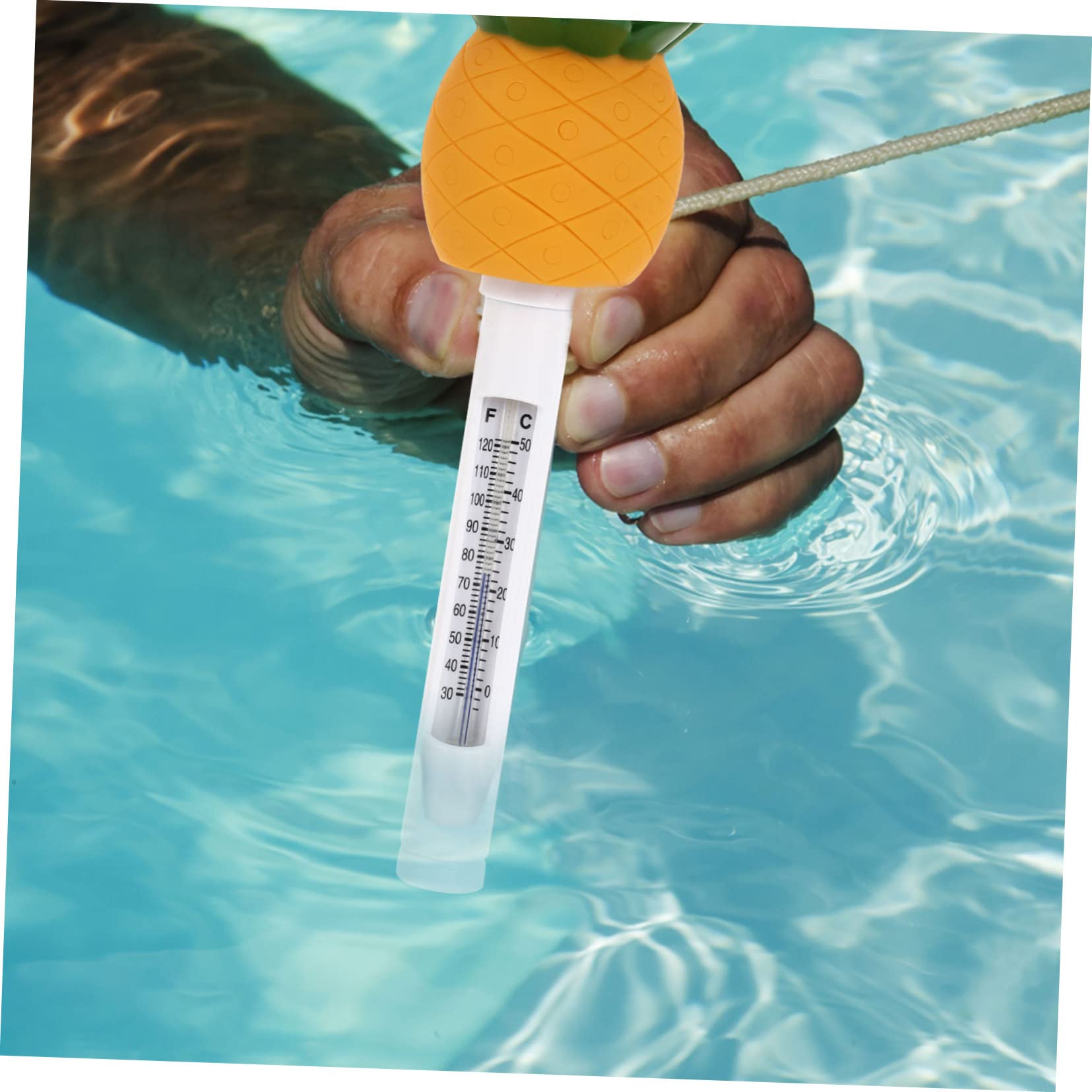 2 Stück Schwimmendes Thermometer für Pools Cartoon Pineapple Design zur Schnellen Temperaturmessung für Badewanne und Aquarien Celsius Fahrenheit Anzeige für Innen und
