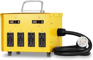 YARWELL 30A Twist-Lock Spider Box: 8x 20A GFCI Outlets, ETL Listed OSHA/NEC Compliant Temporary Power Distribution Box