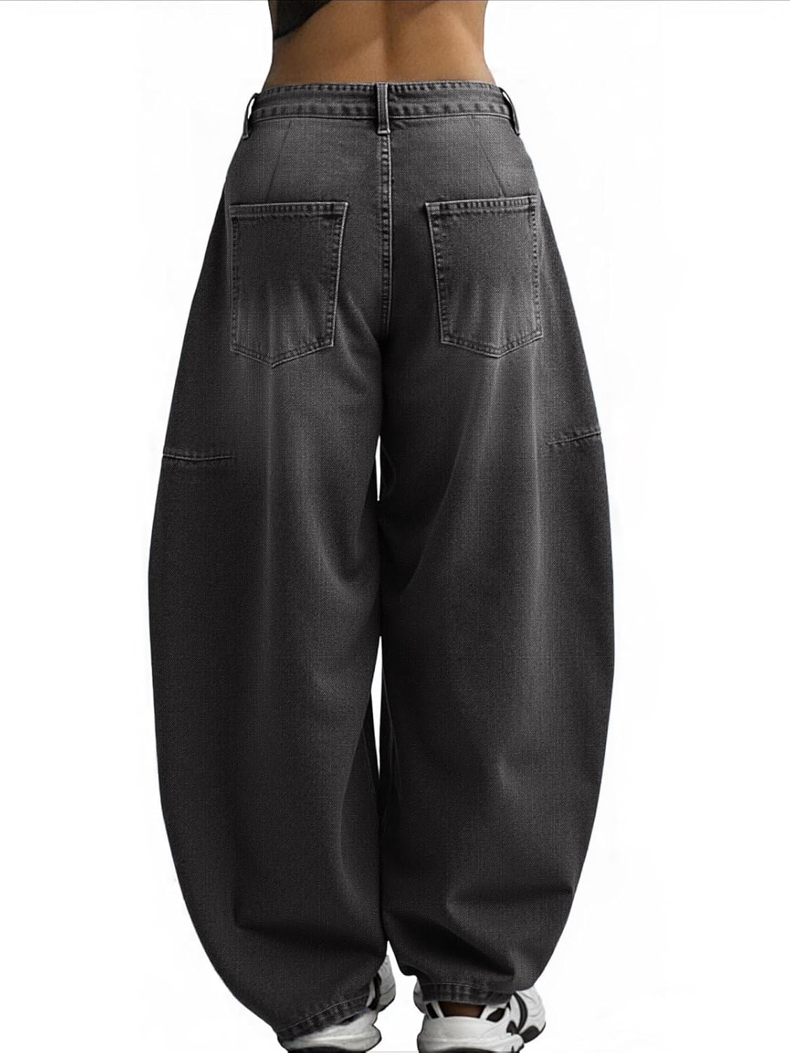 EMMIOL Women Boyfriends Hip Hop 90s Vintage Baggy Jeans Loose Denim Pants Mid-Low Waist Jeans