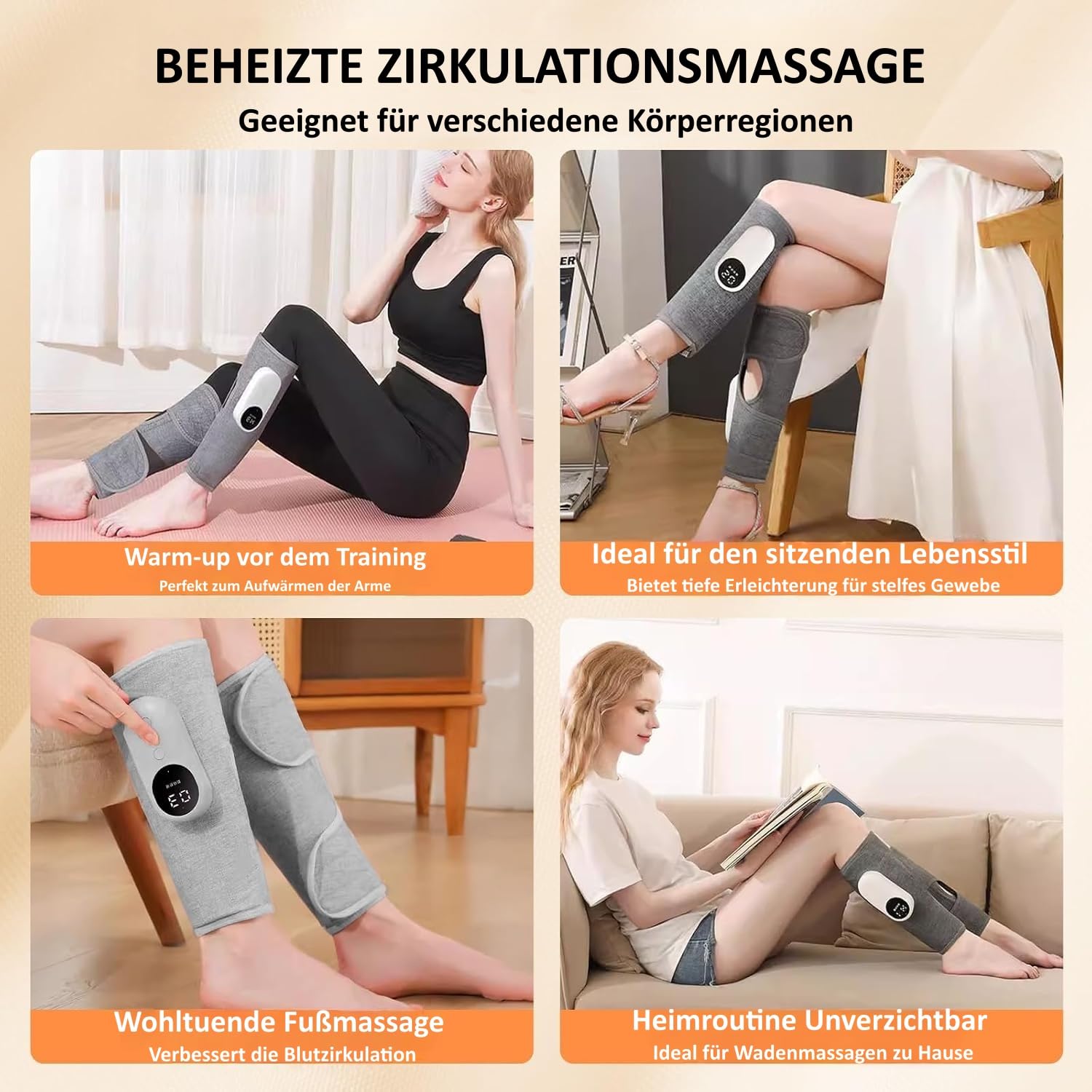 Minasa 3-in-1 Massagegerät für schmerzfreie und vitale Beine,Müdigkeit in den Beinen zu lindern und Ihnen nach einem langen Arbeitstag neue Energie zu geben. (grau,2 x Massagegerät)
