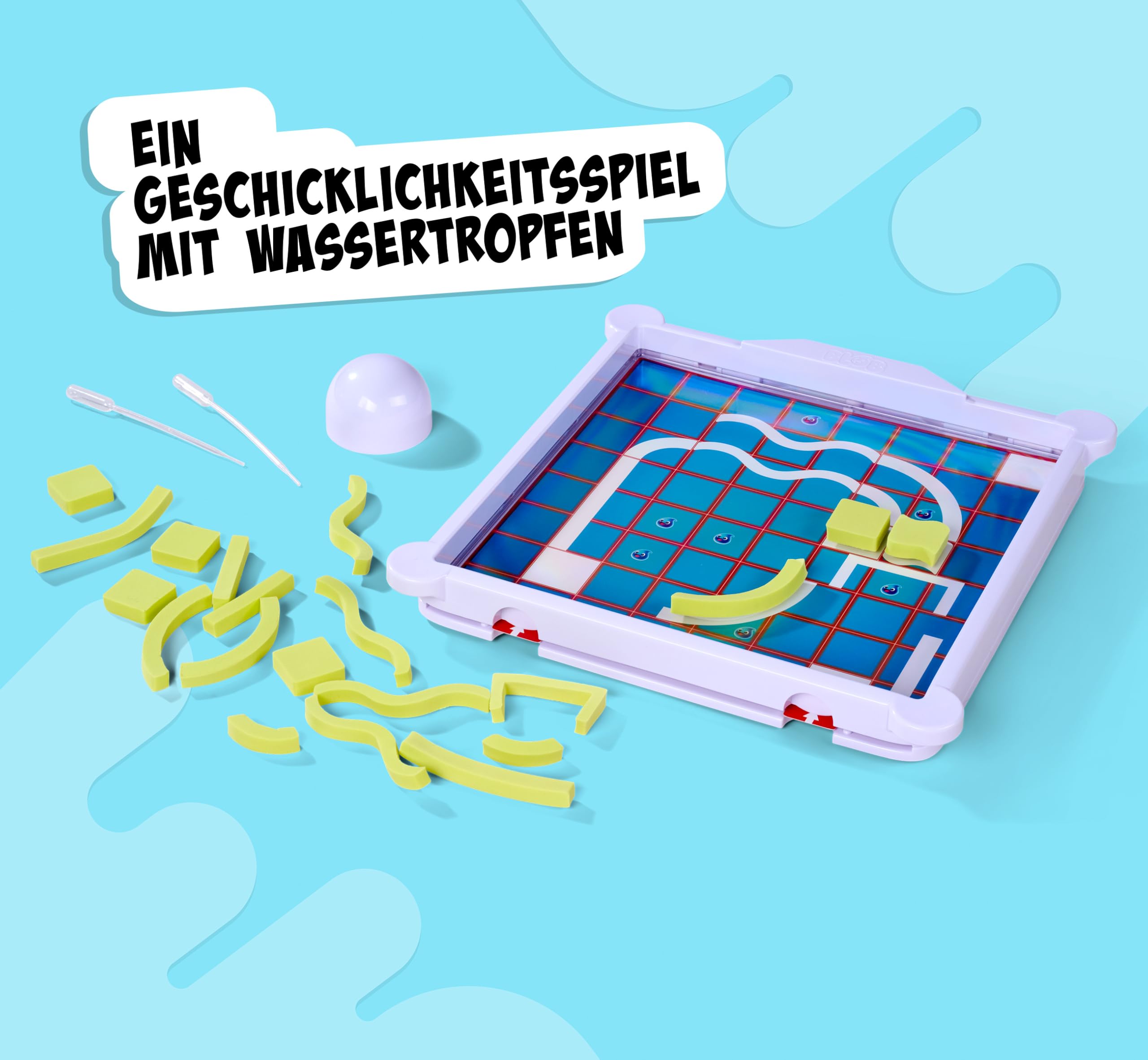 Noris Blob Gioco Di Abilità Per Bambini 5+ - Labirinto Magico Con Goccia D'Acqua, 1-2 Giocatori, 5 Percorsi E 3 Livelli Di Difficoltà