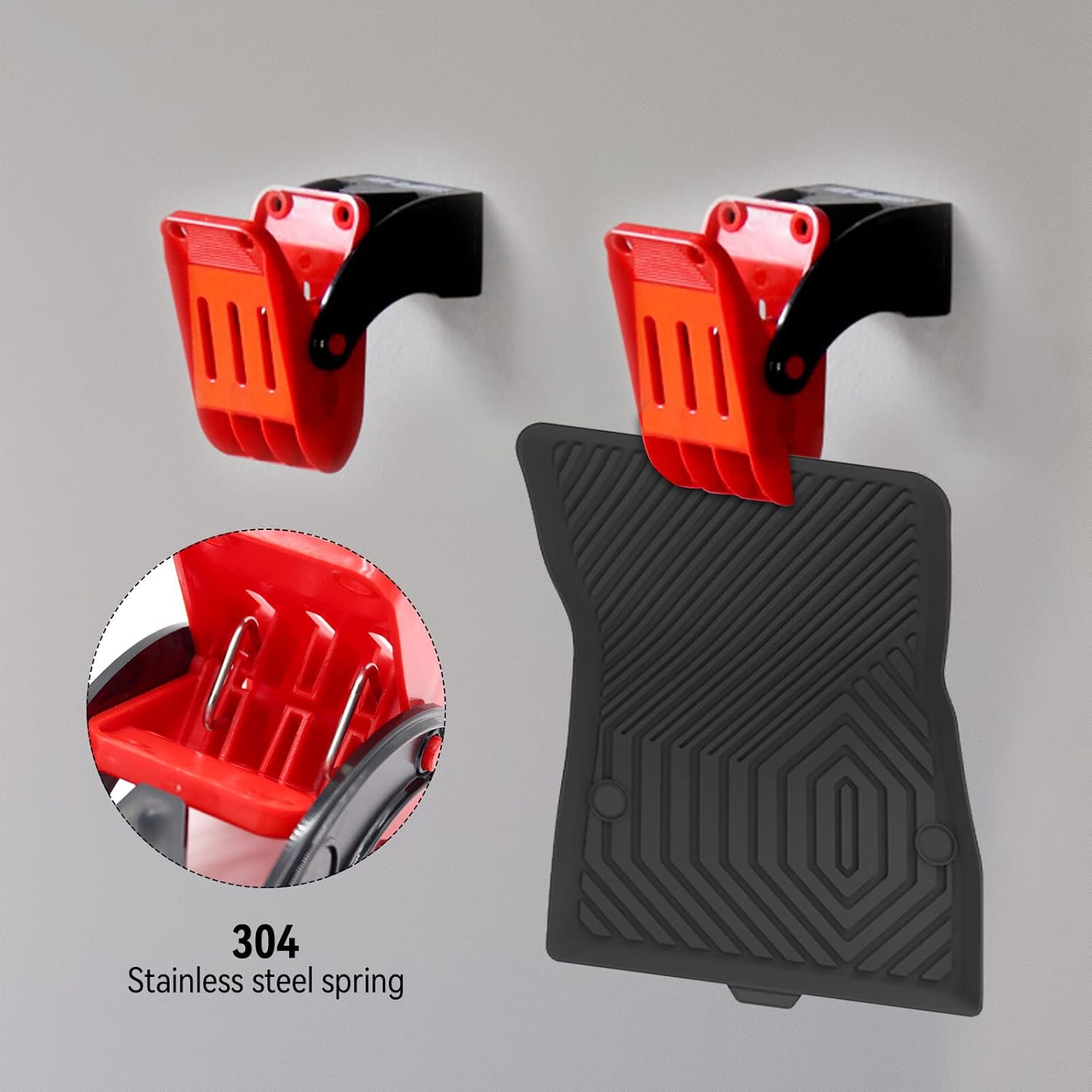 KUK 4pcs Car Wash Floor Mat Clamps, Heavy Duty Mat Clamps Wall-Mounted Car Mat Hangers, Large Swivel Clamp Anti-Slip Floor Mat Clips for Hanging and Cleaning