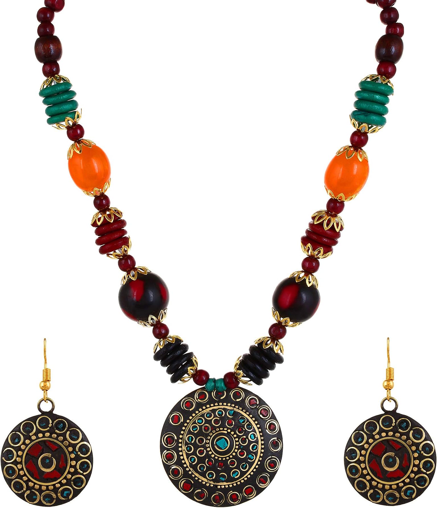 Stylish Afghani Tribal Jewellery Set for Women (multicolour)(MV-FS6S-86K3)