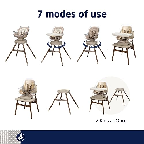 Miniatura 5 de Maxi-Cosi Kiskadee - Silla alta giratoria 360, 7 modos, para bebés de hasta 5 años de hasta 50 libras, clip magnético ClipQuik, bandeja de 3