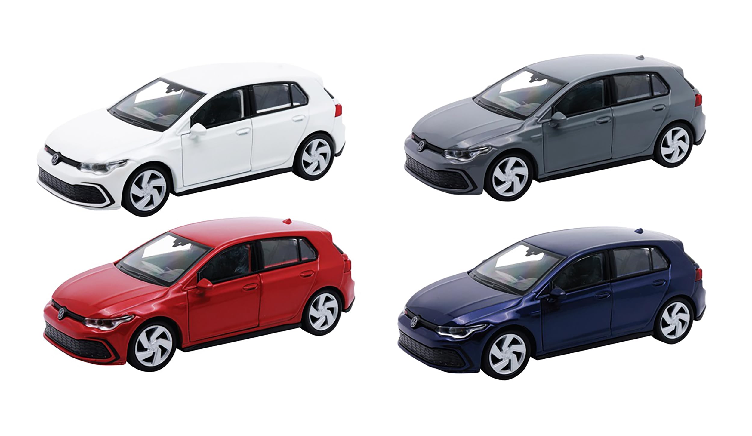 Toi-Toys Volkswagen Golf 8 GTI - Modellino auto in metallo, modello VW auto, 4 varianti 49 (blu metallizzato)