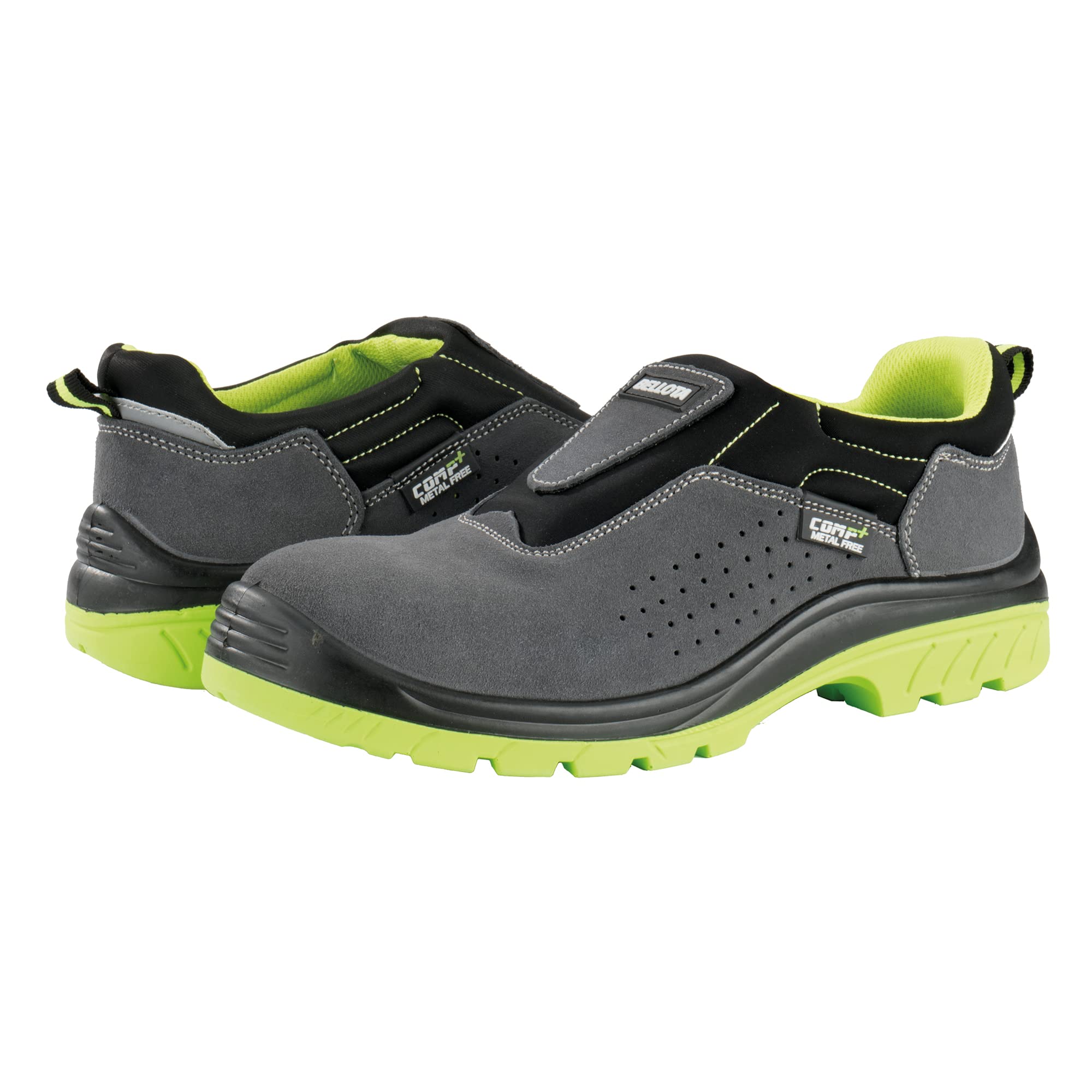 Bellota Zapato de Seguridad Comp+ Easy S1P / 7231242S1P, Incendios Hombre, Gris,Verde,Negro, 42 EU Ancho