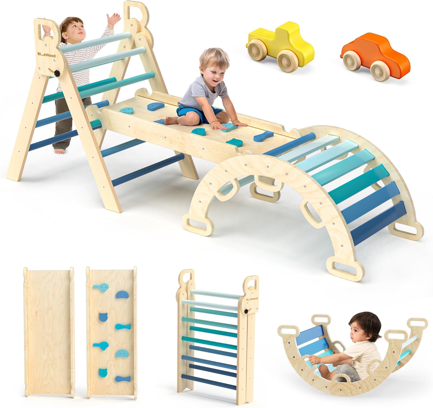 BlueWood Pikler Triangle Set - Sky Blue