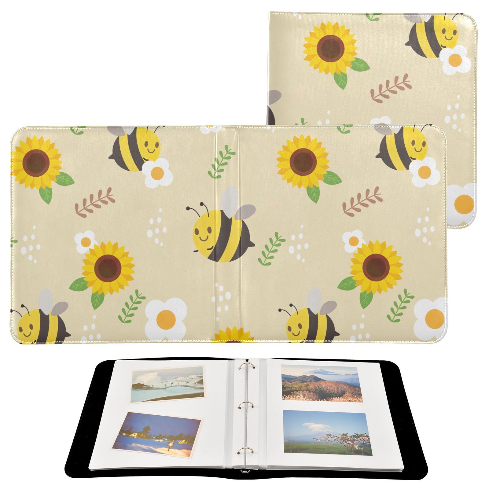 Bee słonecznik kwiat i biały album fotograficzny segregator fotoksiążki samoprzylepne album fotograficzny książka albumy obrazkowe dla wszystkich rozmiarów zdjęcia 15 x 20 cm