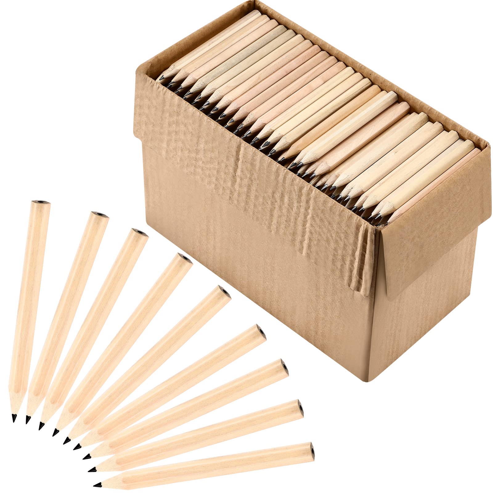 Yexiya 1000 Pcs Golf Pencils Bulk Half Pencils 2 HB 3.5 Pre Sharpened Hexagonal Yellow Wood Mini Pencils for Kids School Classroom Baby Shower Bridal Wedding Office Supplies