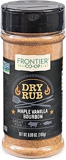 Frontier Co-op Maple Vanilla Bourbon Dry Rub Seasoning, 6.98 oz - Dry Rub for Wings, Pork,or Salmon