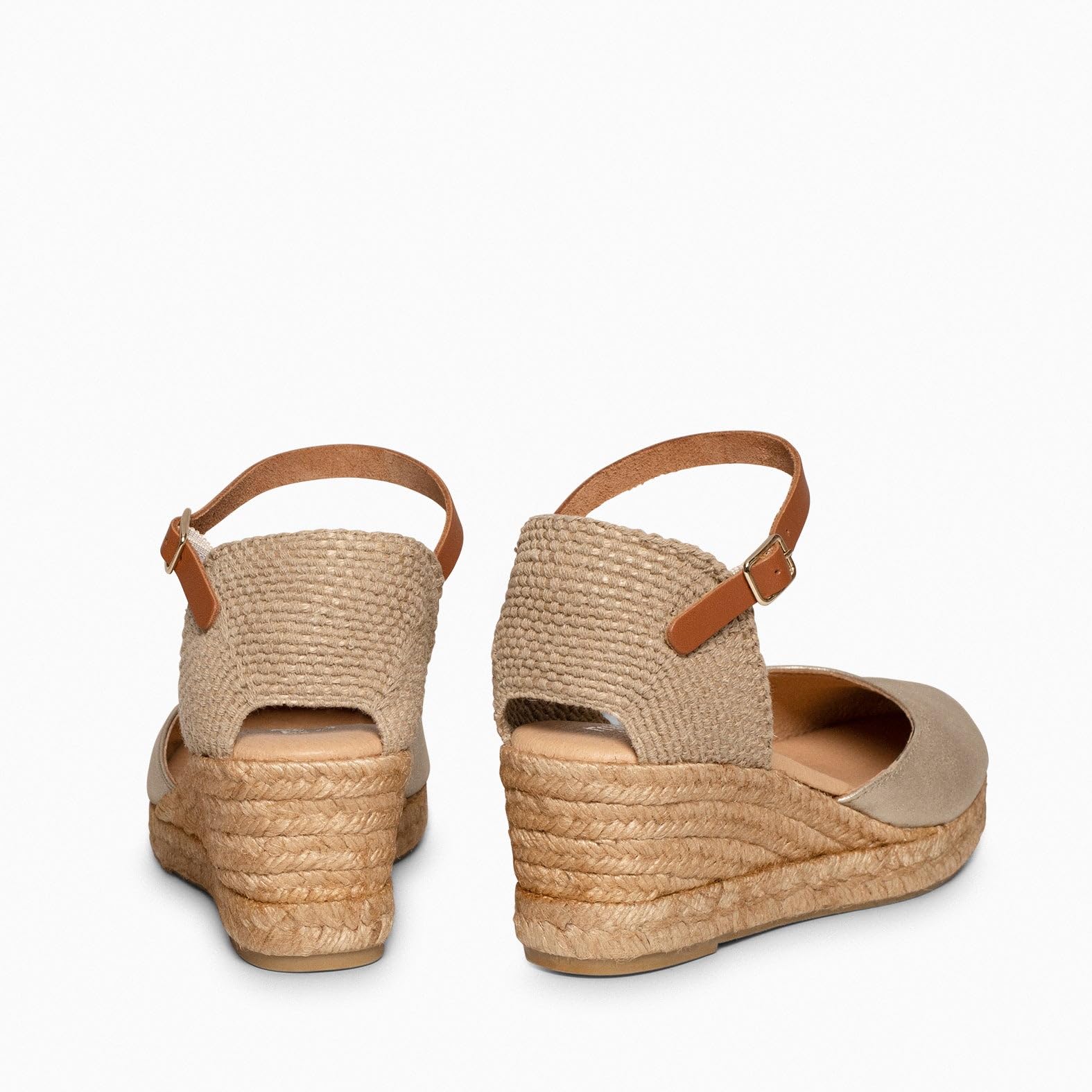 miMaO. Espadrilles à Talon compensé en Cuir. Fabriquées artisanalement