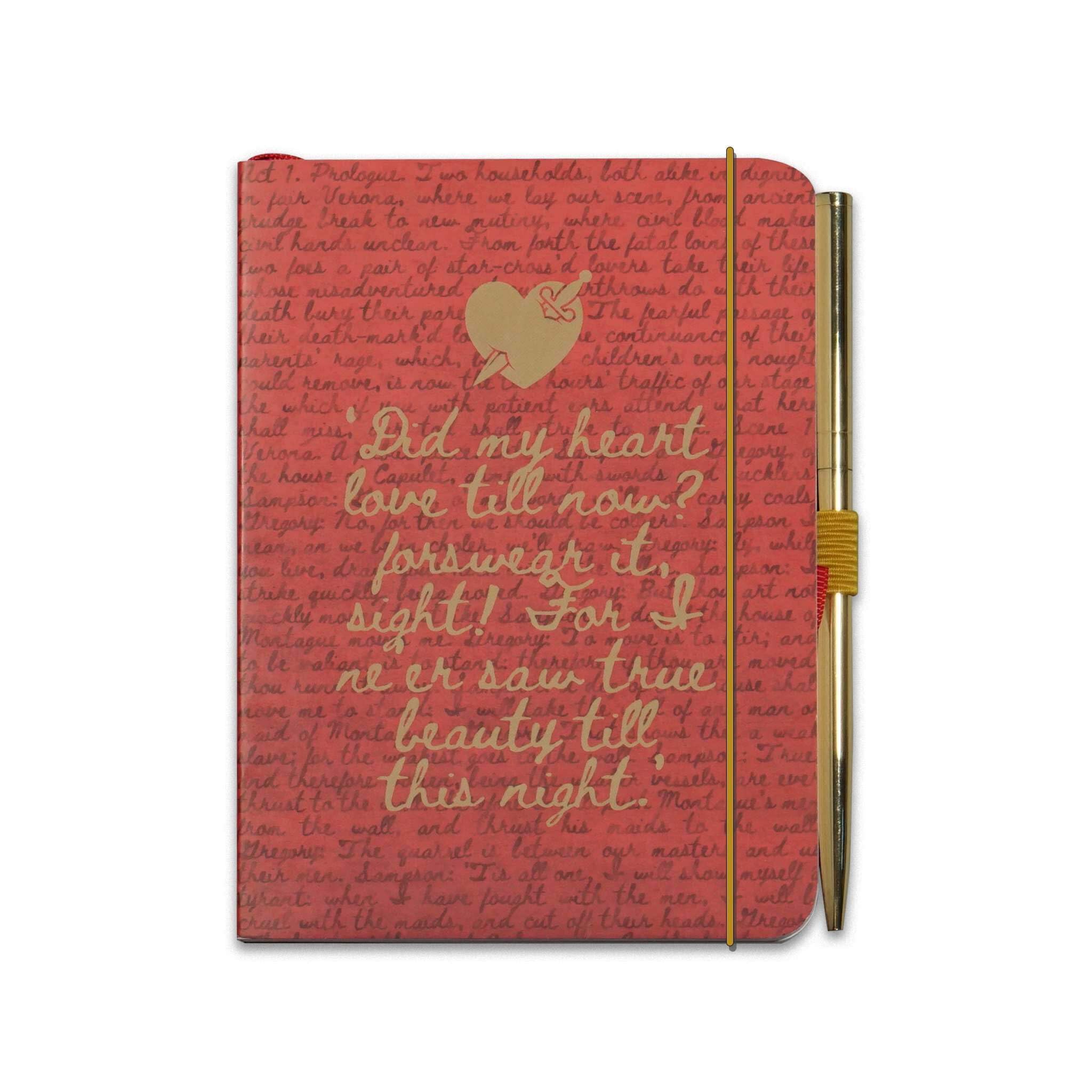 Half Moon Bay | Shakespeare | Romeo & Juliet A6 Notebook & Pen Set | Crimson Lined Journal with Gold Metallic Pen | Premium Literary Range | Dark Academia Gift for Bookworms & Writers