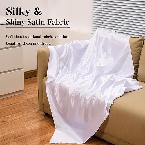 Miniatura 2 de Tela de satén Charmeuse de The Yard, tela de satén nupcial blanca de 60 pulgadas de ancho, tela de satén suave y sedosa para vestido de novia, ropa,