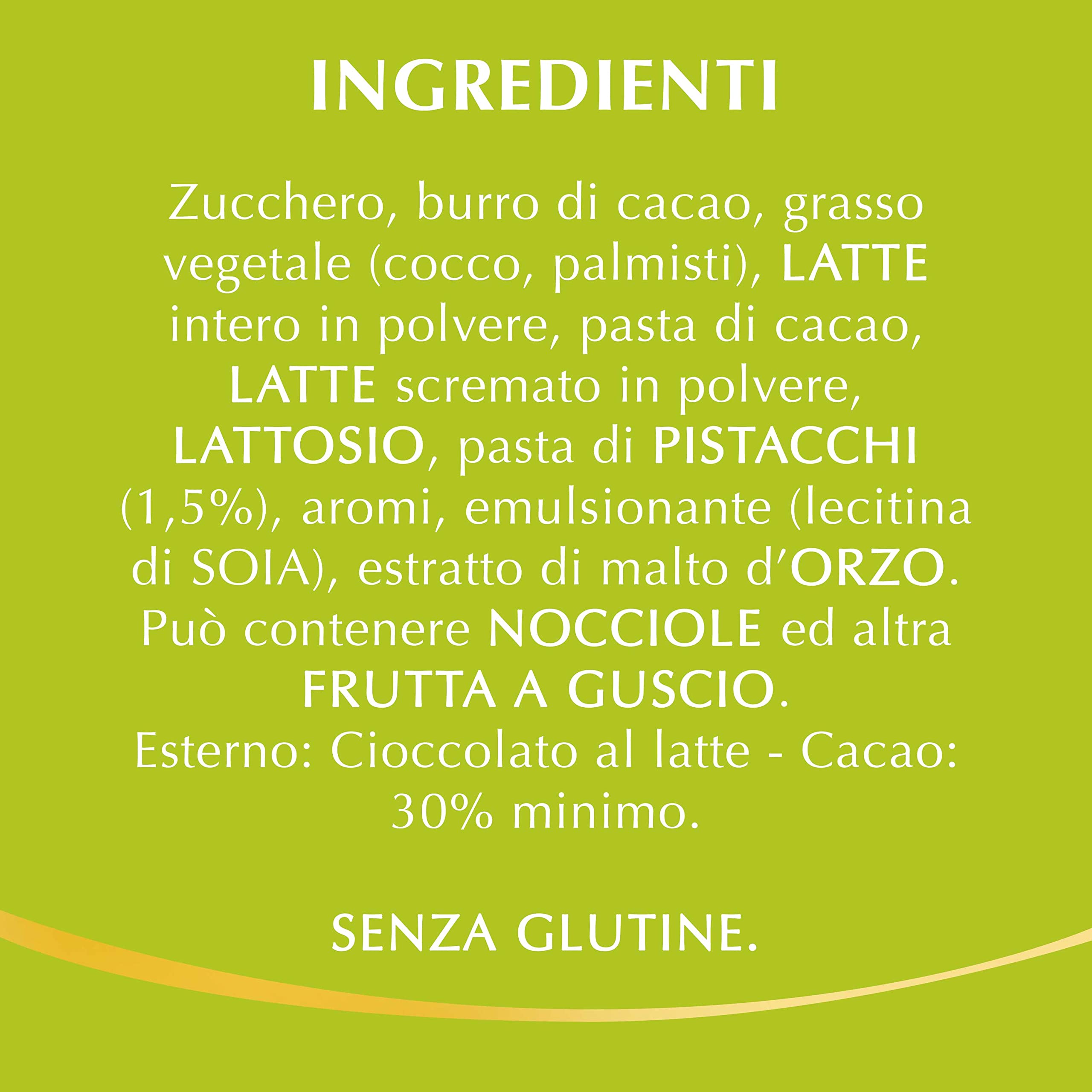 Lindt LINDOR Snack Cioccolato al Latte con Pistacchio, Formato 38g, 24 pezzi