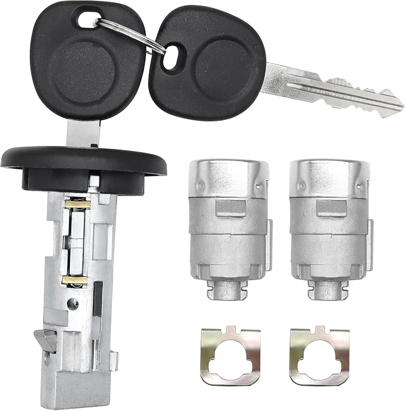 Cilindro de ignição LoloWheat 707835 com cilindros das portas dianteiras e chaves para Chevy Silverado, GMC Sierra e aplicações 2003–2006 – Kit
