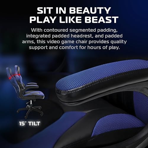 Miniatura 5 de RESPAWN 3085 Ergonomic Gaming Chair for Adults, High Back Office Chair with Headrest and Flip Up Arms, Leather Racing Style Gaming Seat with Lumbar