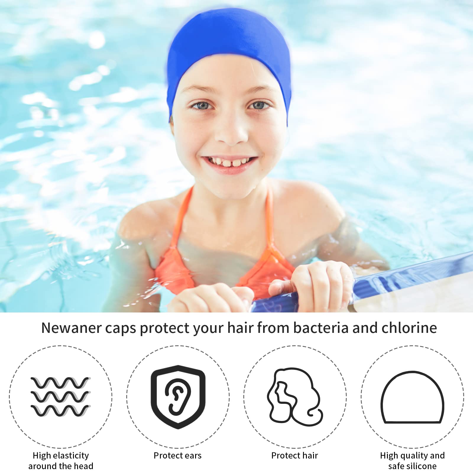 Pack De 2 Gorros De Natación De Silicona Con Orejeras - Talla única, Elásticos Y Cómodos