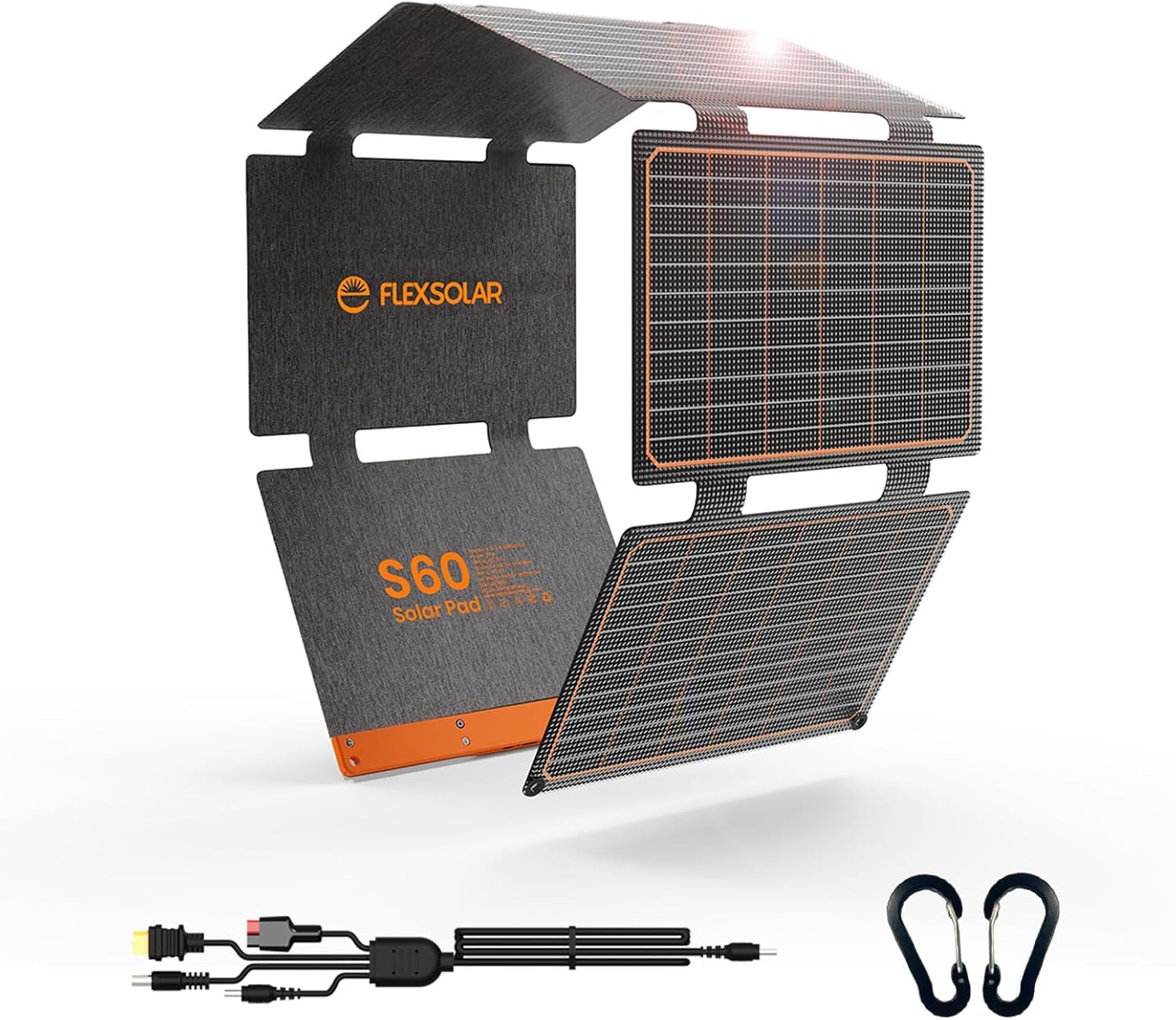 FlexSolar Portable 25W Solar Panel Charger with USB-A and USB-C Ports.0.8lbs,IP67 Waterproof and dustproof, Folded Solar Panel Compatible with Cellphone,Camping Light