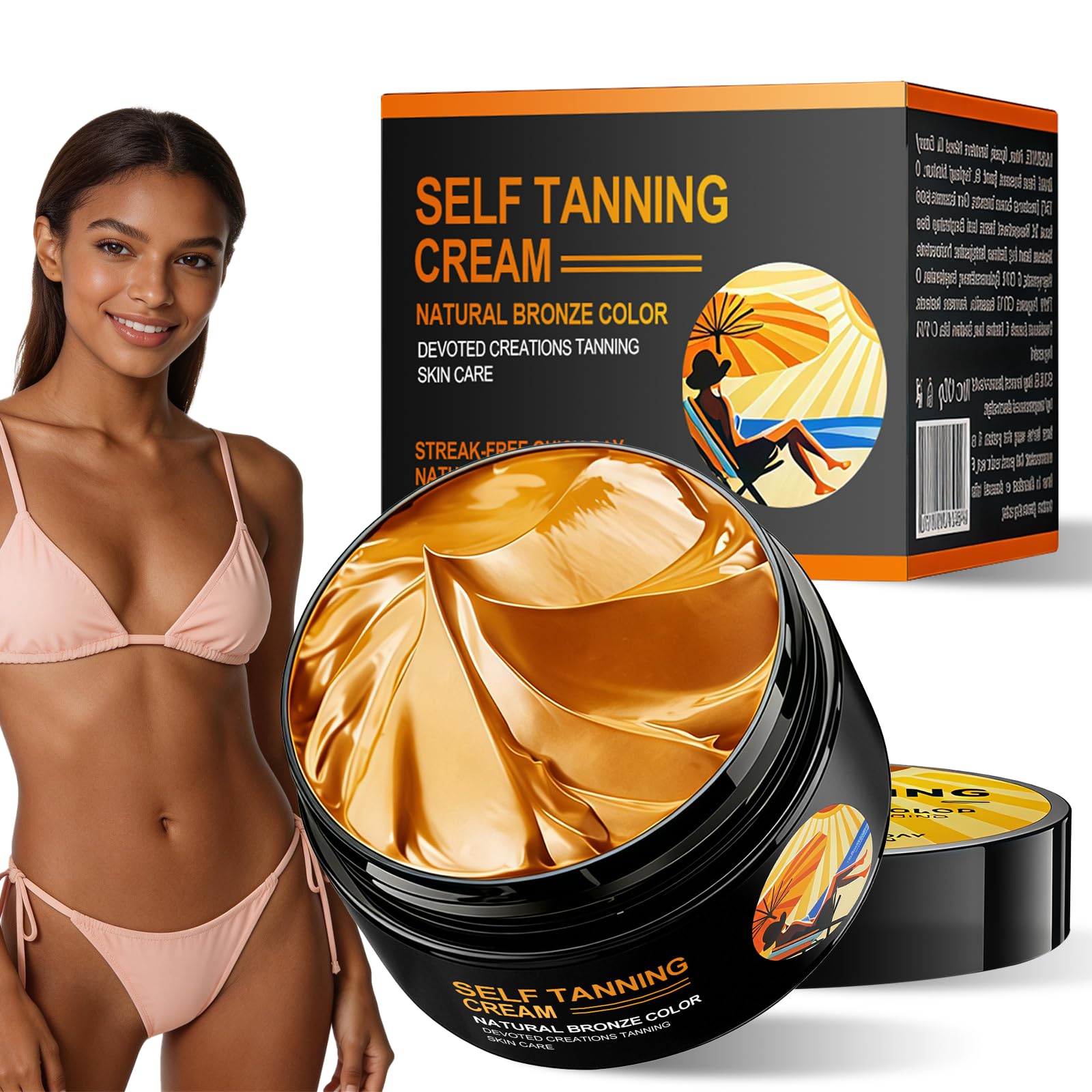 Autoabbronzante Viso E Corpo,Abbronzante Corpo,Crema Abbronzante,Effetto Abbronzatura Naturale Progressiva,Formula Idratante Senza Sole,Texture Leggera Per Uso Quotidiano Su Viso E Body,100g - 1