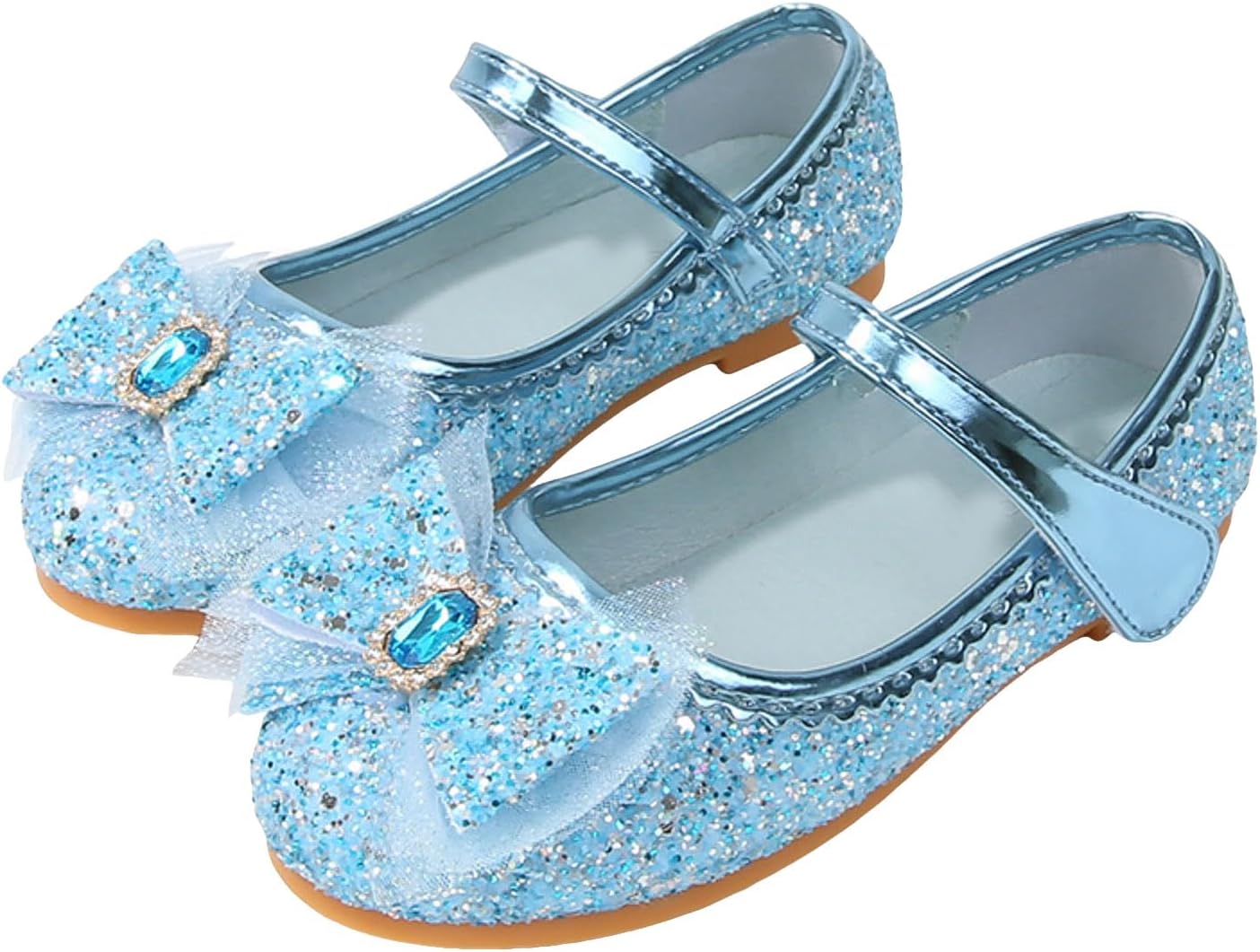 IWIHMIV Toddler Girls Dress Shoes with Bow Little Girls Mary Jane Ballerina Comfortable Soft Soled Non Slip Flat Shoes