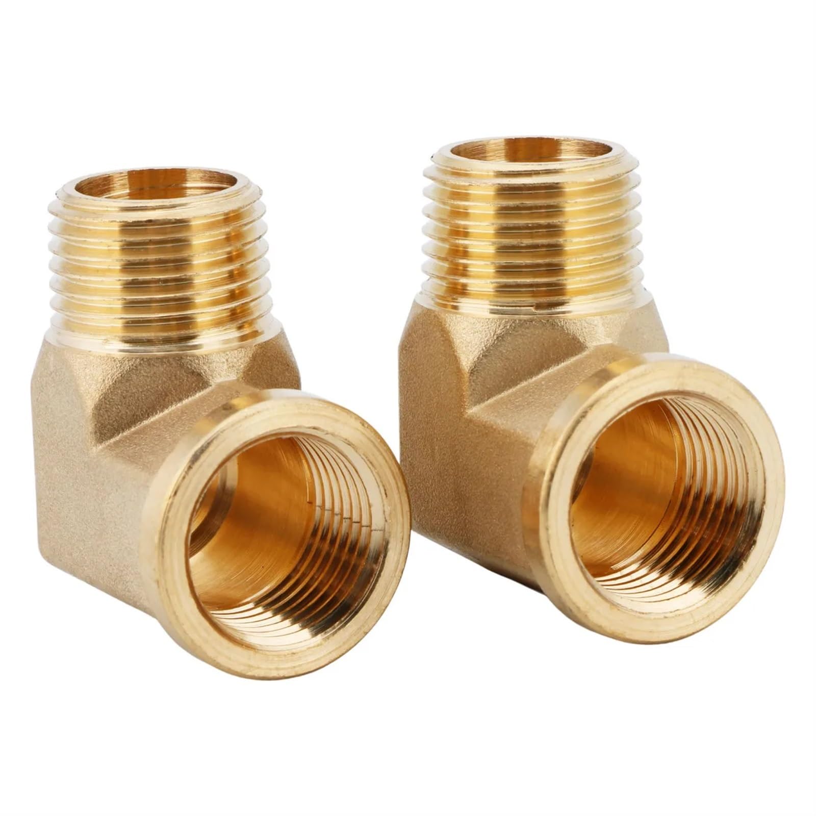 Raccordo A Gomito A 90 Gradi Per Tubi Solido 2 pezzi gomito da 90 gradi in ottone raccordo for tubo da 1/2 "NPT maschio a 1/2" NPT femmina Raccordo A Gomito