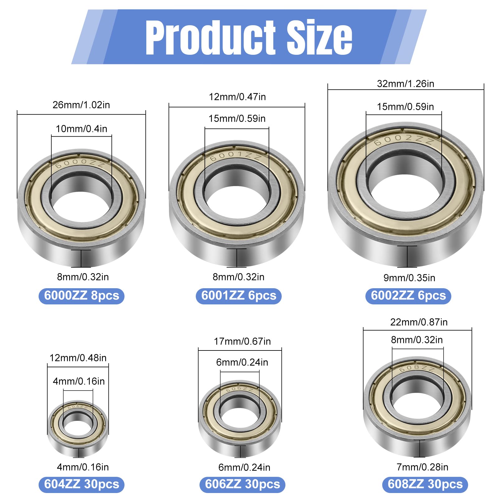 ANGEEK MR128-2RS kogellagers, 10 stuks, 8 mm x 12 mm x 3,5 mm, dubbel beschermde groefkogellagers voor doe-het-zelf, draaibanken, motoren, 3D- printers, freesmachines, verschillende mechanische apparaten, enz