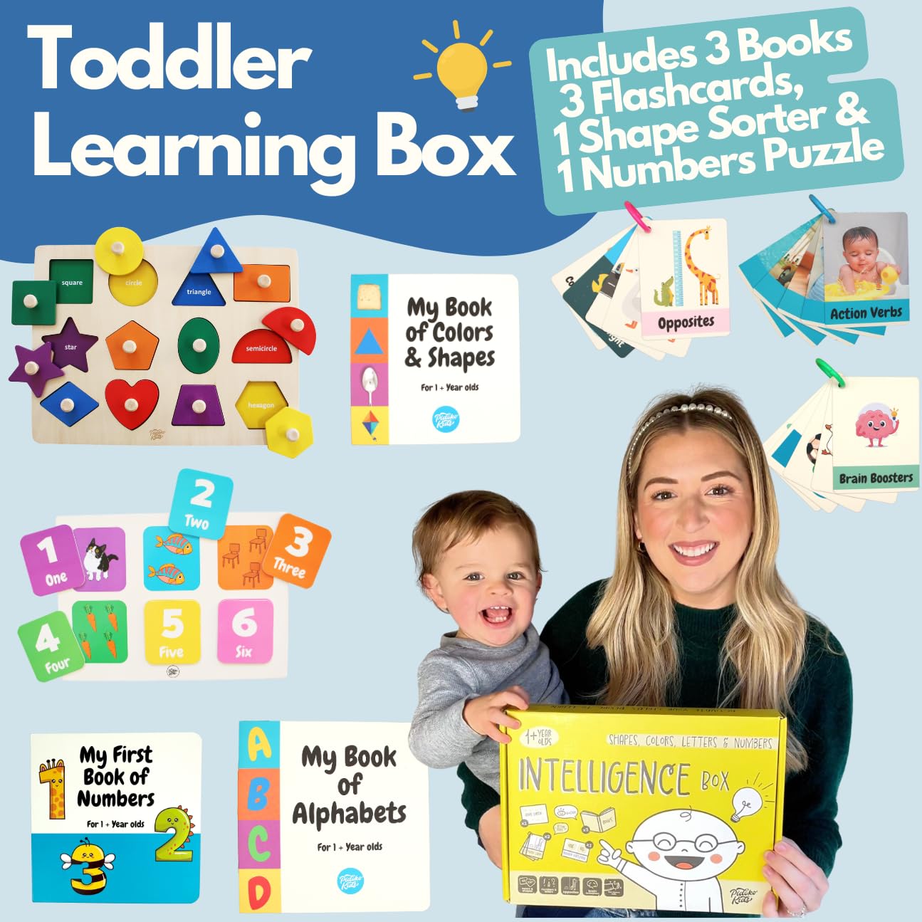 Montessori Toys for 1+ Year Olds - Toddler Learning Activities | Educational Books, Flash Cards & Puzzles Toys | Birthday Gifts for 1, 2, 3 Year Old Boys Girls, by Pidoko Kids - Image 2