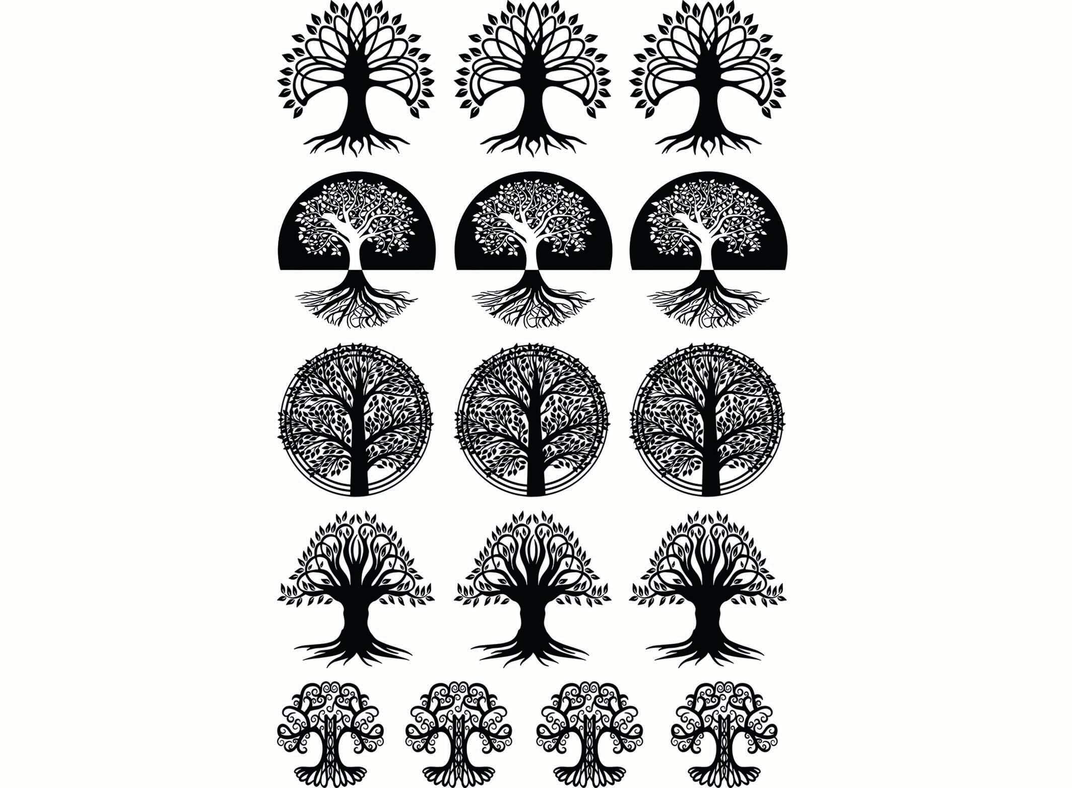 Tree Mania 16 pcs 0.75 to 1 Inch Black Fused Glass Decals