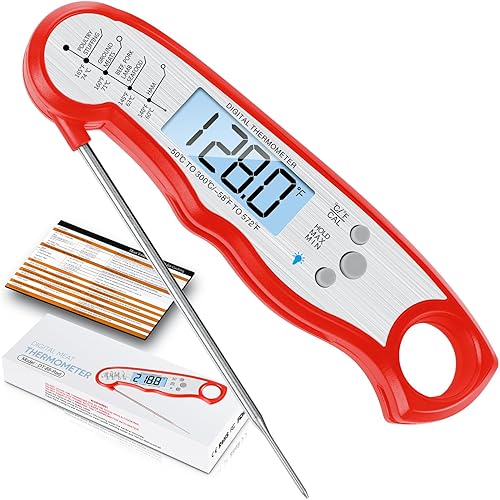 Termómetro digital para carne, termómetro impermeable de lectura instantánea para alimentos para cocinar y asar a la parrilla, accesorios de cocina,