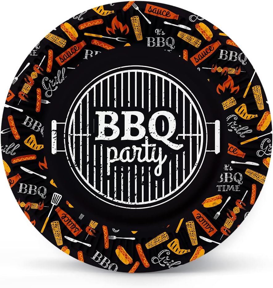 PAW Assiette Jetable en Carton (23 cm) I Lot de 10 Assiettes Jetables I Idéale pour Barbecue