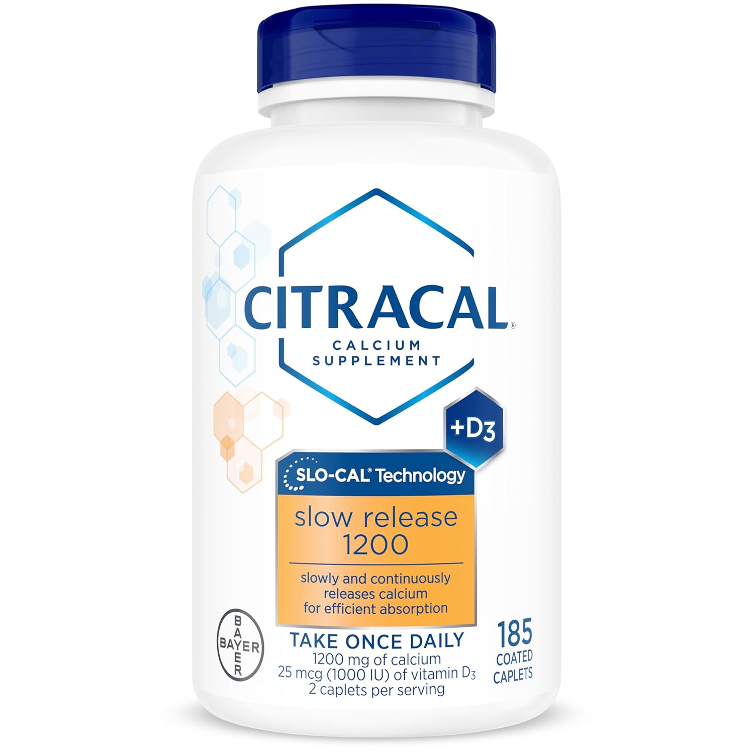 Citracal Slow Release- Calcium 1200 mg with Vitamin D3 Magnesium Calcium Supplement Bone Health Support Take Once Daily