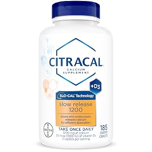 Citracal Slow Release- Calcium 1200 mg with Vitamin D3 Magnesium Calcium Supplement Bone Health Support Take Once Daily