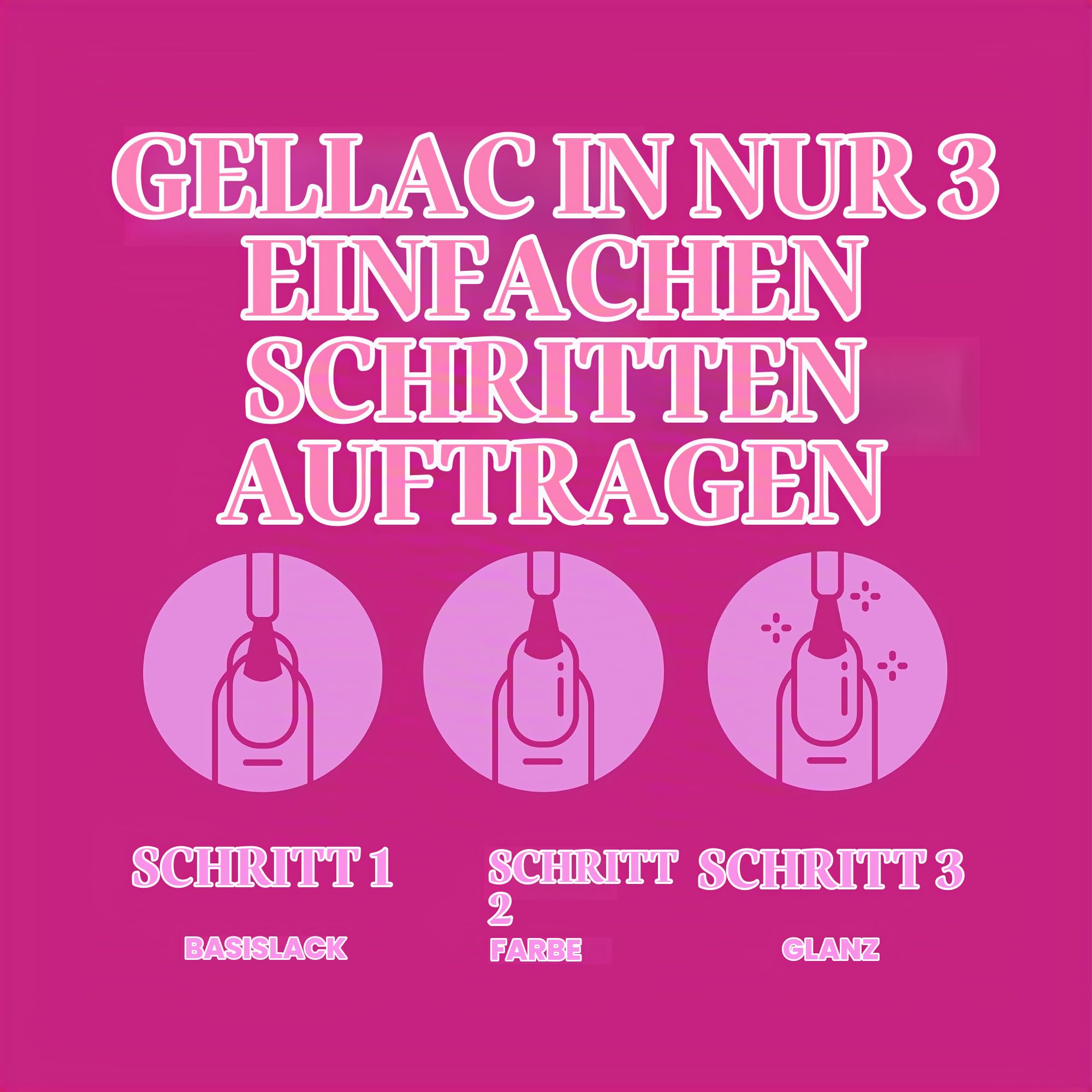Pink Gellac Gel Nägel Set - UV Nagellack Set mit Premium UV Lampe Schwarz, 4x Roten Farbtönen 15 ml, Top Coat Gel, Base Coat, Nagelfeile, Entferner & Cleaner - Nägel Selber Machen in Salonqualität