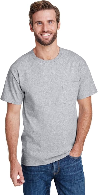 Safety Green Workwear T-Shirt with Pocket by Hanes