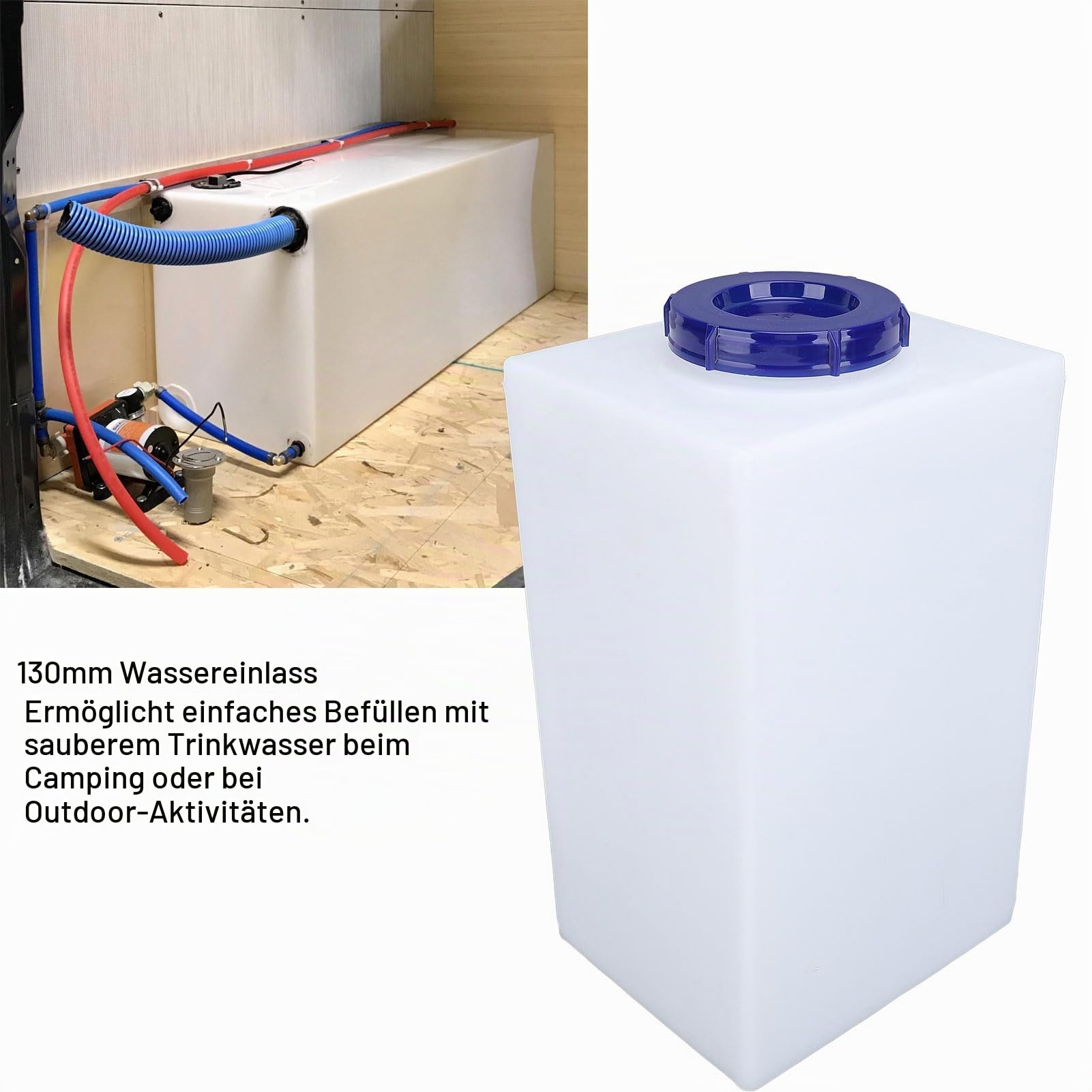 Ausla Frischwassertank für Wohnmobil, LLDPE, 20L/5 Gallonen, für Trinken, Kochen, Reinigen, Duschen, Wohnwagen, 24 x 20 x 40 cm