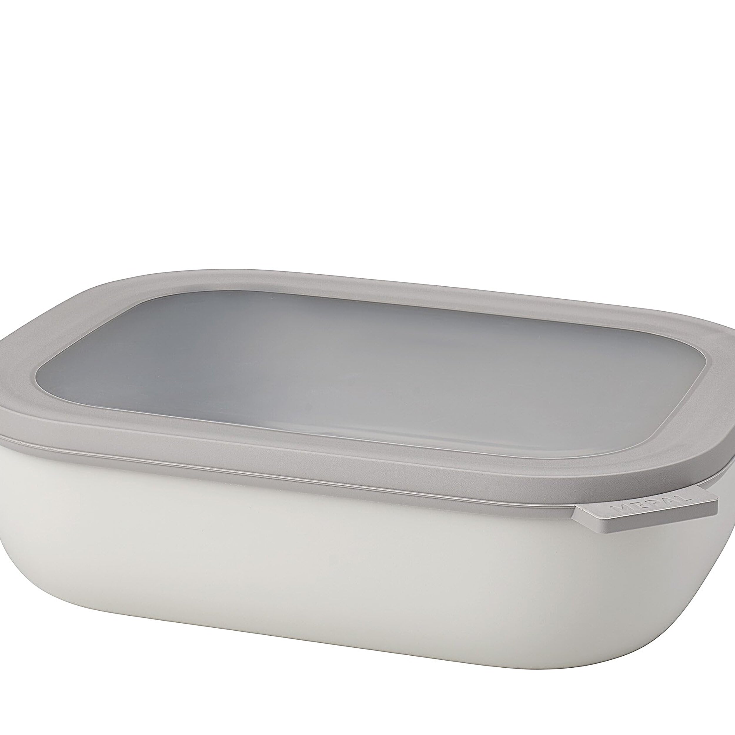 Mepal – Multi Bowl Cirqula Rectangular – Food Storage Container with Lid - Suitable as Airtight Storage Box for the Fridge & Freezer, Microwave Container & Servable Dish – 2000 ml – Nordic white