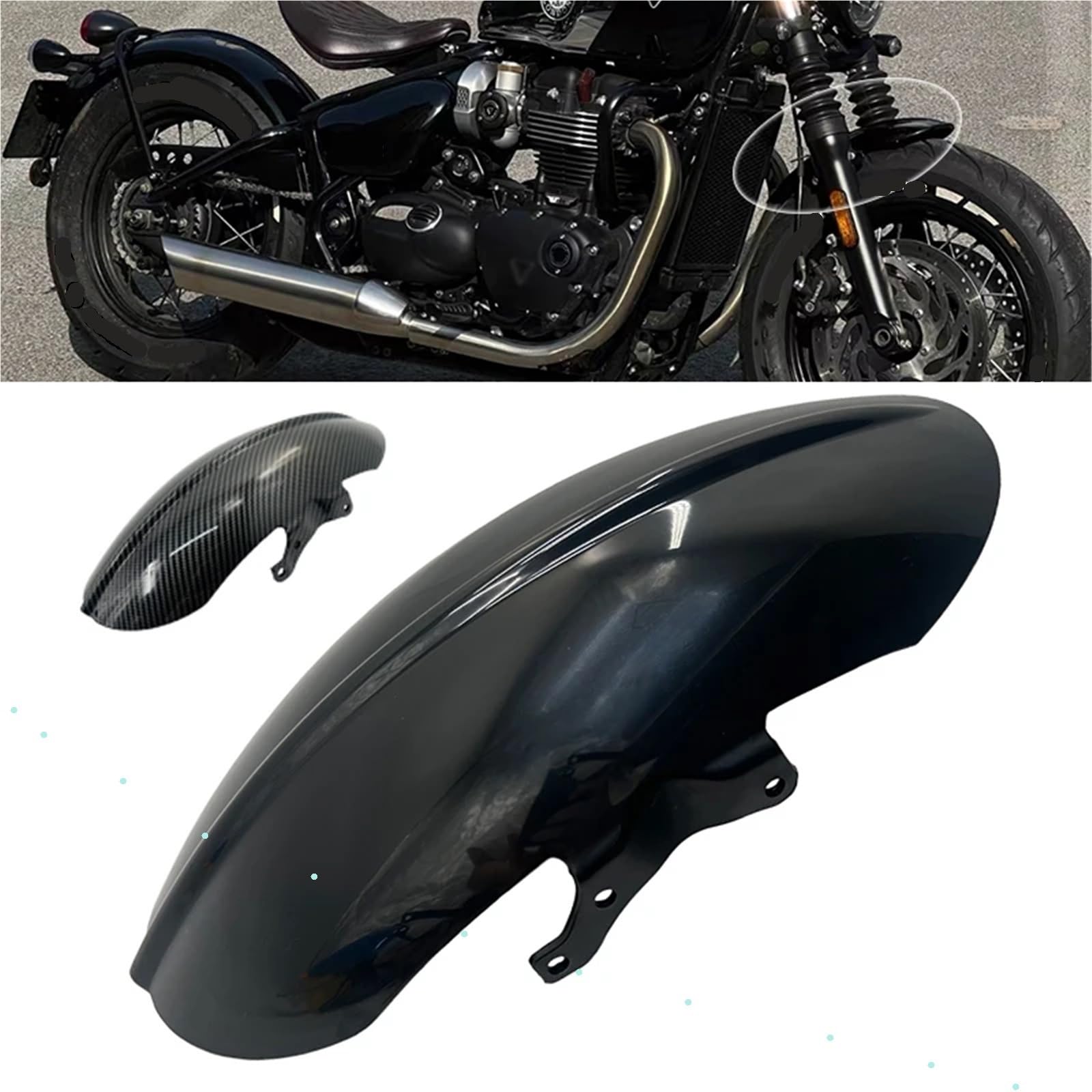 Adatto per Triumph Bobber Bonneville Speedmaster 1200 Parafango anteriore corto per moto protezione forcella(Gray)