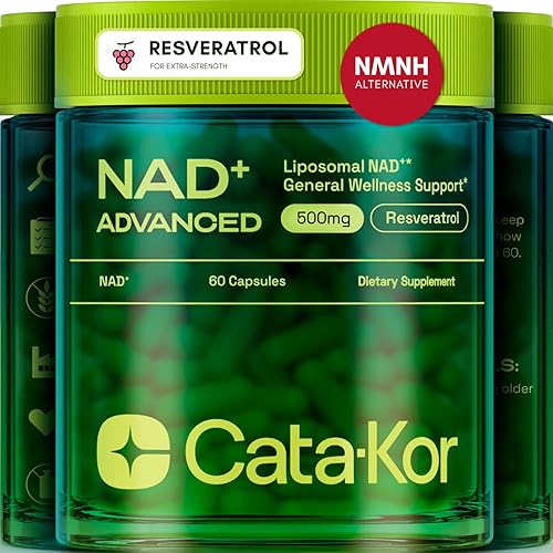 NMNH Supplement Alternative – Liposomal NAD+ Resveratrol – 30-Day Supply – Third-Party Tested – 60 Capsules – Advanced NAD+ Supplement