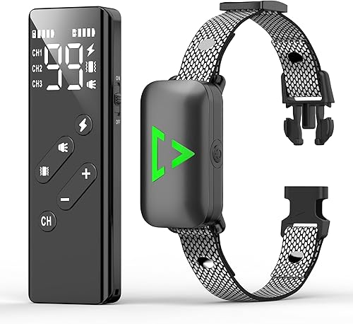 Collar de choque para perros grandes, medianos y pequeños (8-120 libras), collar de entrenamiento para perros recargable impermeable de 2600 pies