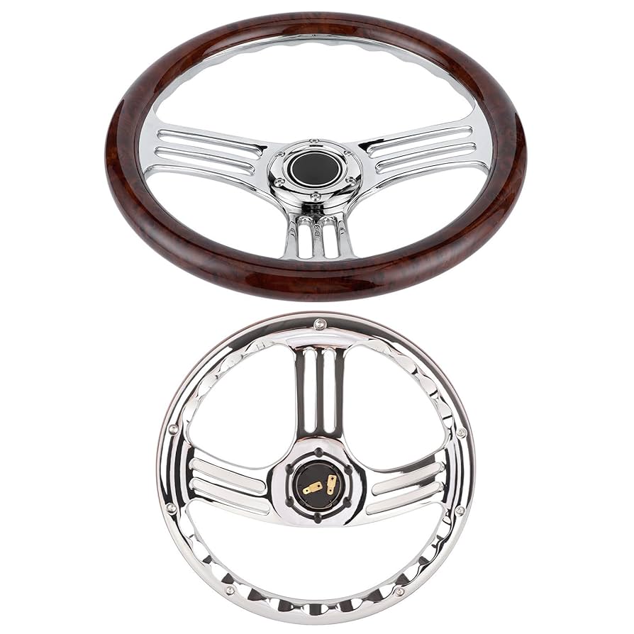木製3スポークステアリングホイール Amazon | ハンドル3本スポークハンドルハンドル交換用、木製