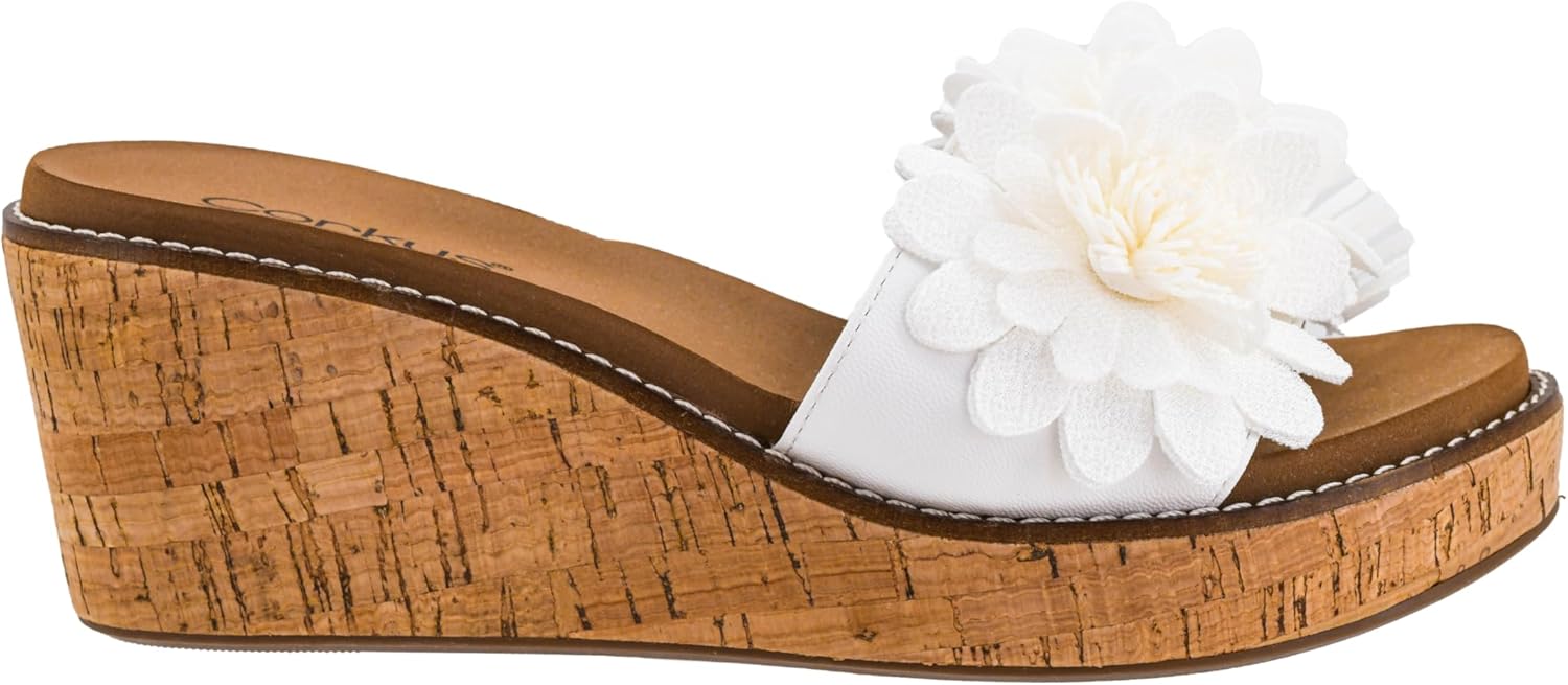 Corkys Footwear Women’s Wildflower Wedge Sandal - With a 2.5-inch Heel Height, 3D Flower Band, Cushioned EVA Insoles for All-Day wear - Cute, Trendy Comfort