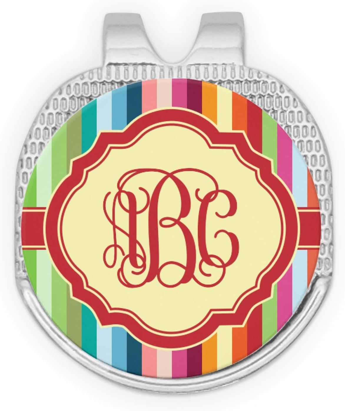 YouCustomizeIt Personalized Retro Vertical Stripes Golf Ball Marker Hat Clip
