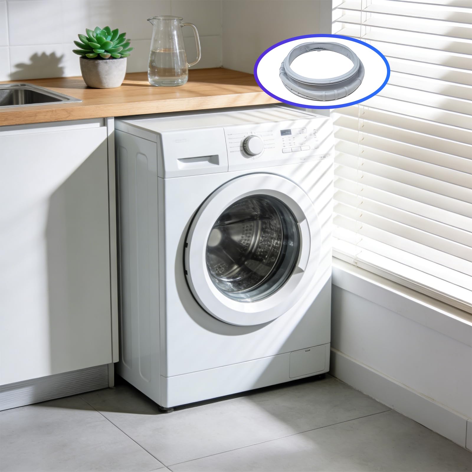 Lavadora Lavadora de Puerta para protección de máquinas, supresión de Ruido y prevención de daños a la Ropa en ciclos, Junta de Puerta