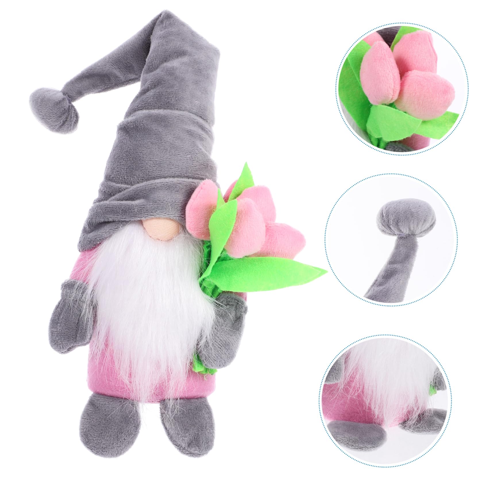 Gatuida Mothers Day Gonk from Daughter, Plush Gnome Faceless Doll with Tulips Artificial Flowers - Image 4