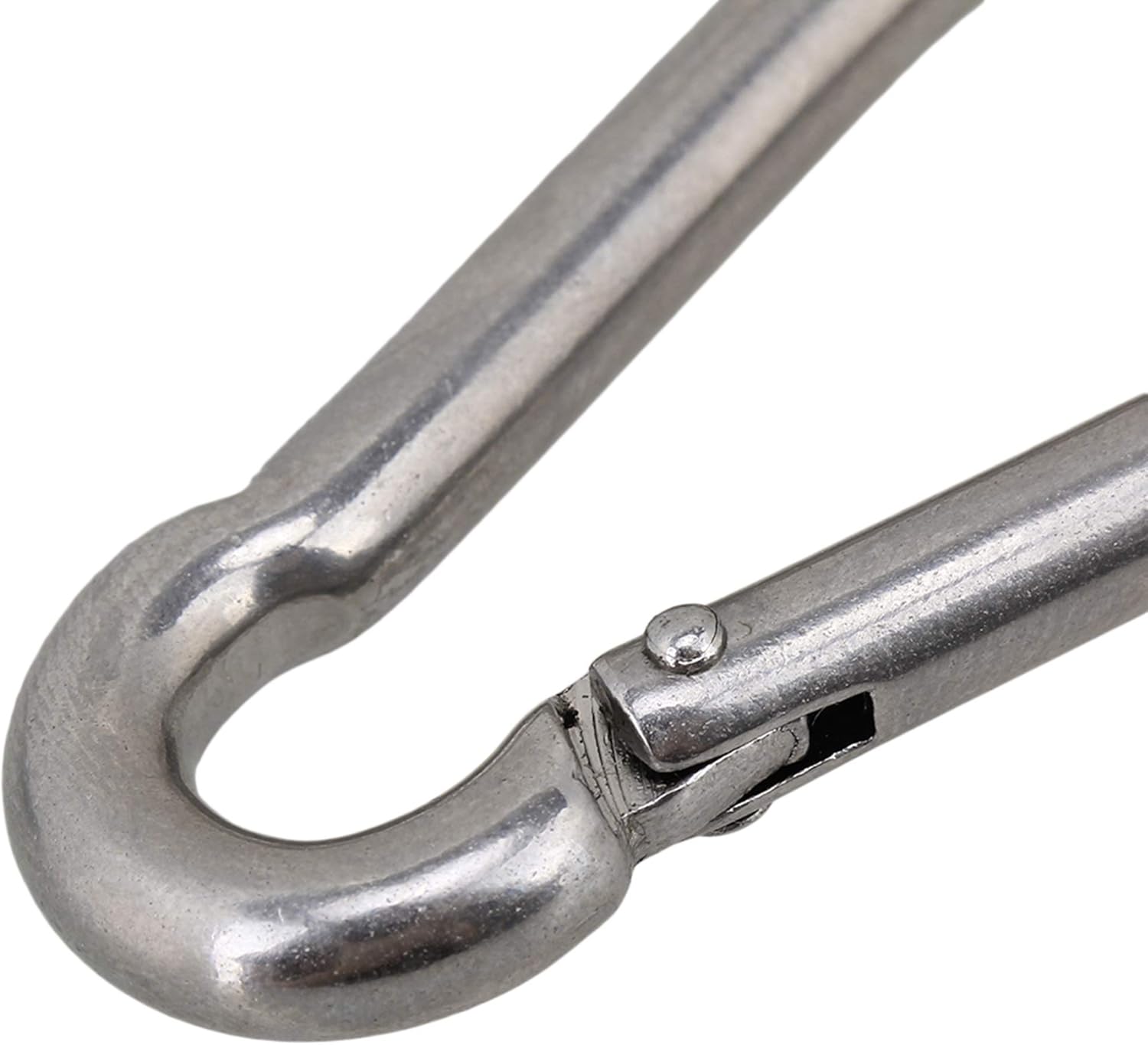 CNBTR M6 60mm 304 Stainless Steel Multifunctional Spring Snap Hook Quick Link Ring Set of 50